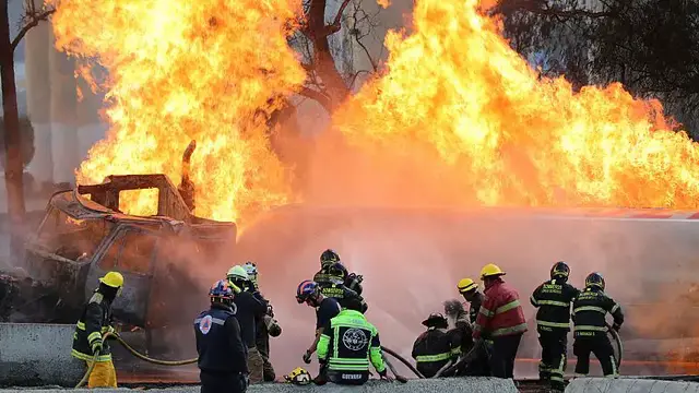 'Video thumbnail for Gas tanker explodes in Mexico City, killing three'