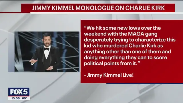 'Video thumbnail for Jimmy Kimmel Live! pulled by ABC stations over host's Charlie Kirk comments'