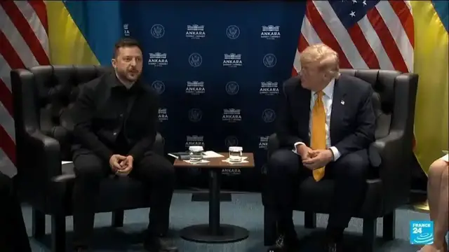 Video thumbnail for Zelensky on Moscow trip: 'it's difficult, a lot of Ukrainian drones in the air'