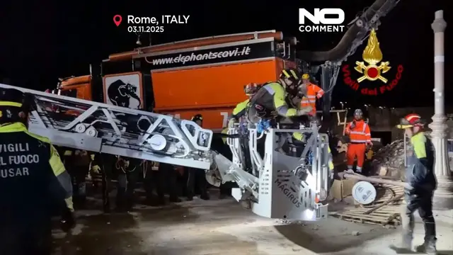 'Video thumbnail for Torre dei Conti: Rescued worker dies after Rome tower collapse'