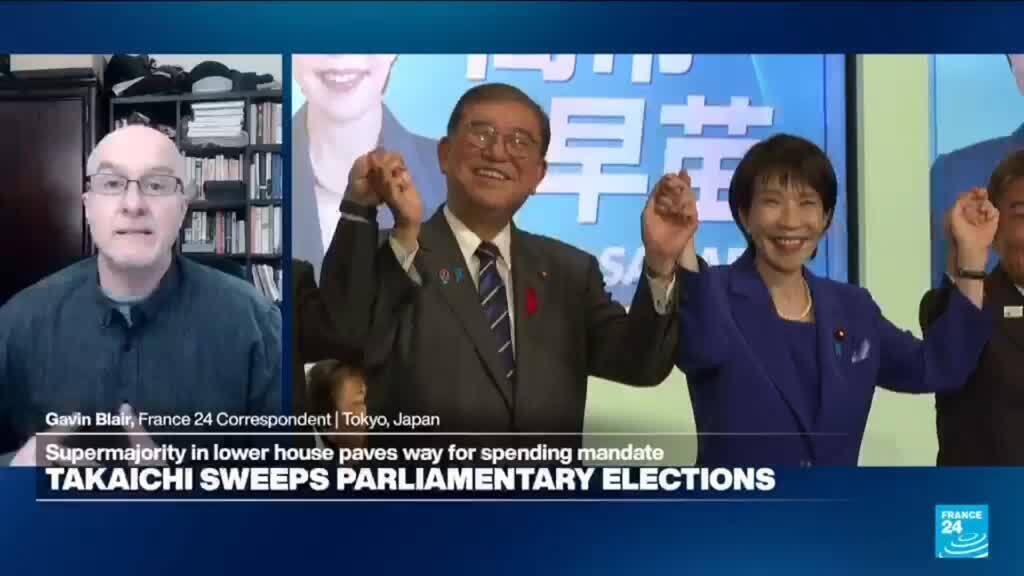 Video thumbnail for Economy, foreign policy top Japan PM’s to do list after landslide election win