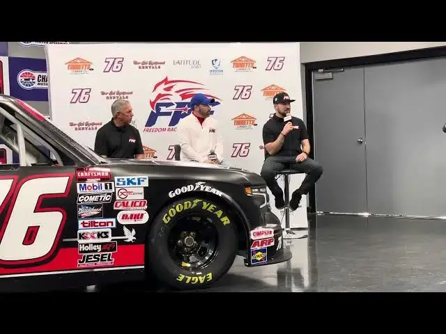 'Video thumbnail for Spencer Boyd Unveils New No. 76 Freedom Racing Enterprises Truck for 2024 NASCAR Truck Series'