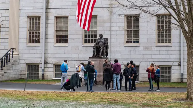 Video thumbnail for Harvard sues Trump administration over funding freeze
