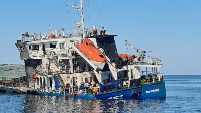 Video thumbnail for Seven missing after drones set chemical tankers ablaze in Romanian Black Sea waters