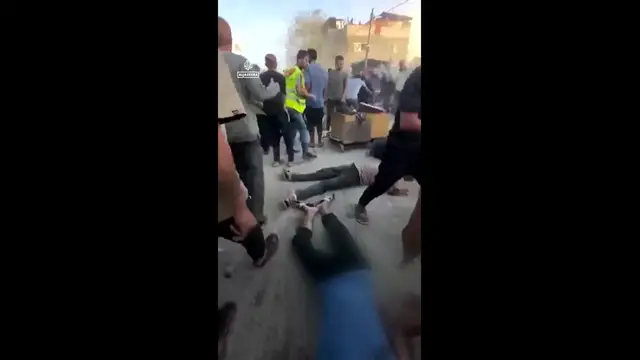 'Video thumbnail for Aftermath of deadly Israeli strikes near Gaza hospitals'