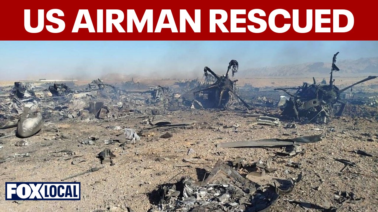 Video thumbnail for Rescued U.S. airman raises tensions as Trump threatens Iran strikes