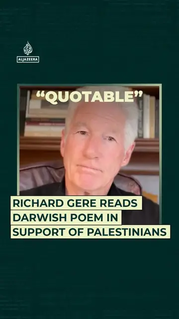 'Video thumbnail for Richard Gere reads Darwish poem in support of Palestinians'