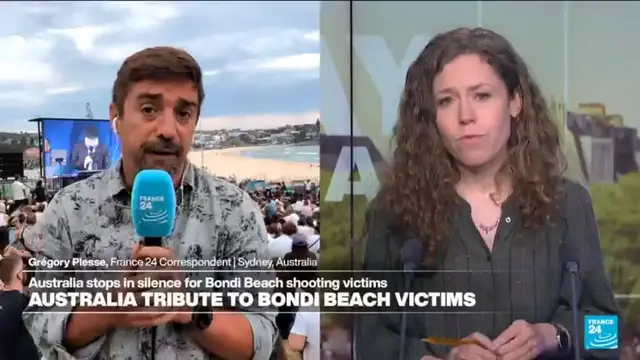 Video thumbnail for Australia commemorates victims of Bondi Beach shooting attack