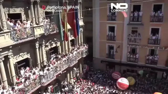 Video thumbnail for Pamplona's San Fermín festival begins with fireworks and celebrations