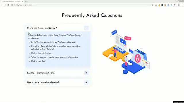 Video thumbnail for How To Create An Accordions In Website Using HTML CSS Bootstrap