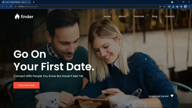 Video thumbnail for How To Make A Website Landing Page Like Tinder _ Website Design Using HTML & CSS