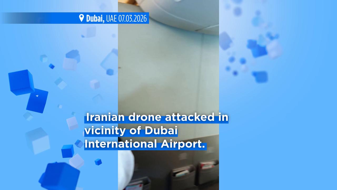 Video thumbnail for Euronews journalist seeks shelter at Dubai airport during Iranian drone attack