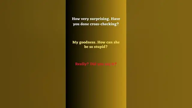 Video thumbnail for Different Ways of Expressing Surprise Part 19