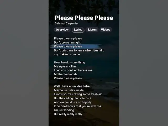 'Video thumbnail for Please Please Please - Sabrina Carpenter (Lyrics) #pleasepleaseplease #sabrinacarpenter #lyrics'