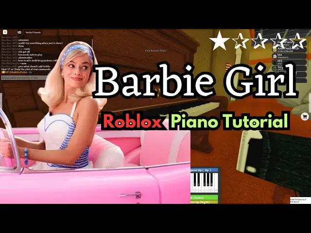 'Video thumbnail for Aqua - Barbie Girl (VERY EASY Roblox Piano Tutorial)'
