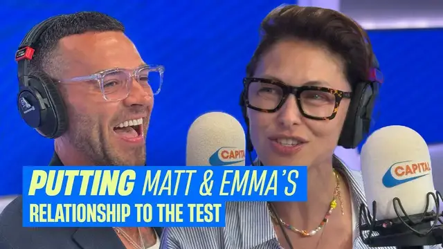 'Video thumbnail for Matt and Emma Willis’ relationship gets put under scrutiny in ‘Love Is Blind’ interview! | Capital'