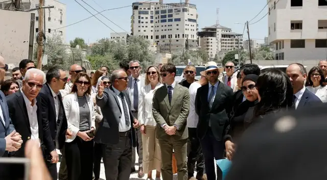 Video thumbnail for Israeli army fires near diplomatic delegation in Jenin, citing route breach, no injuries reported