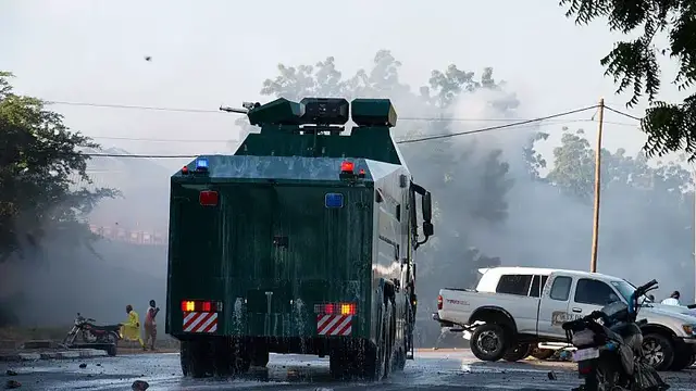 'Video thumbnail for Arson attack on governing party office as election tentions mount in Cameroon'
