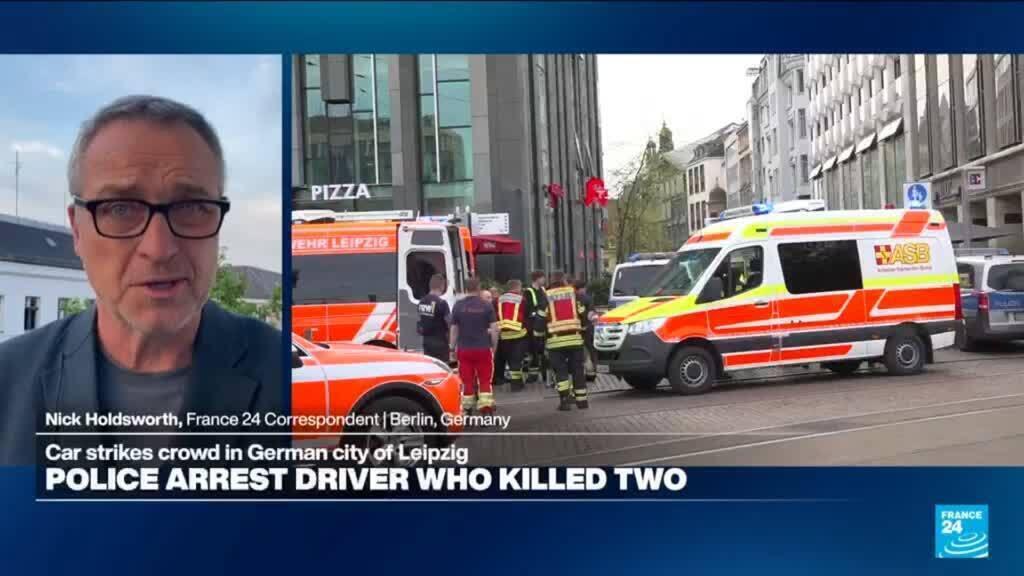 Video thumbnail for Two dead as car ploughs into crowd in Germany's Leipzig