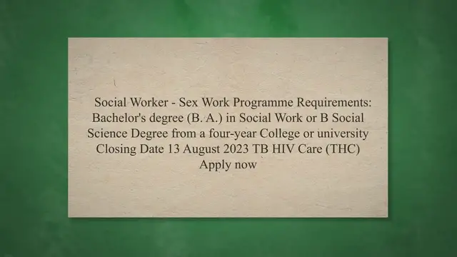Video thumbnail for Social Worker - Sex Work Programme