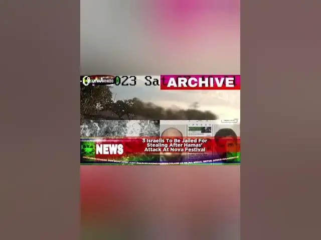 Video thumbnail for 3 Israelis To Be Jailed For Stealing After Hamas' Attack At Nova Festival
