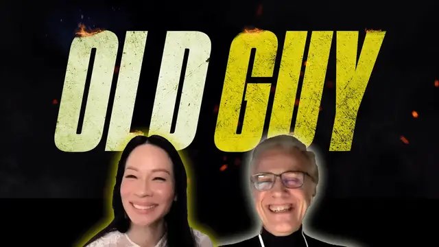 Video thumbnail for 'Old Guy' stars Lucy Liu and Christoph Waltz debate what makes something art