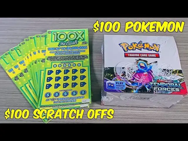 Video thumbnail for I Bought $100 Lottery Scratch Offs Vs $100 Pokémon Temporal Forces