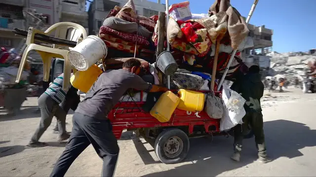 'Video thumbnail for Palestinians return to Gaza City ruins as Israel-Hamas truce takes hold'