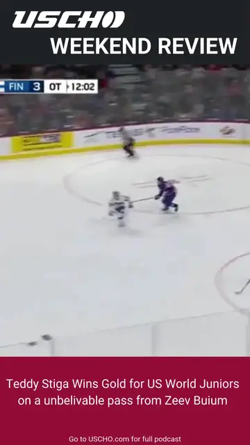 Video thumbnail for WR Teddy Stiga Game winning OT Goal for Gold medal at World Juniors