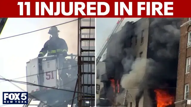 Video thumbnail for 11 hurt in Bronx fire reportedly caused by explosion