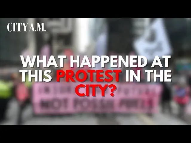 Video thumbnail for Extinction Rebellion and Palestine protestors descend on the City of London