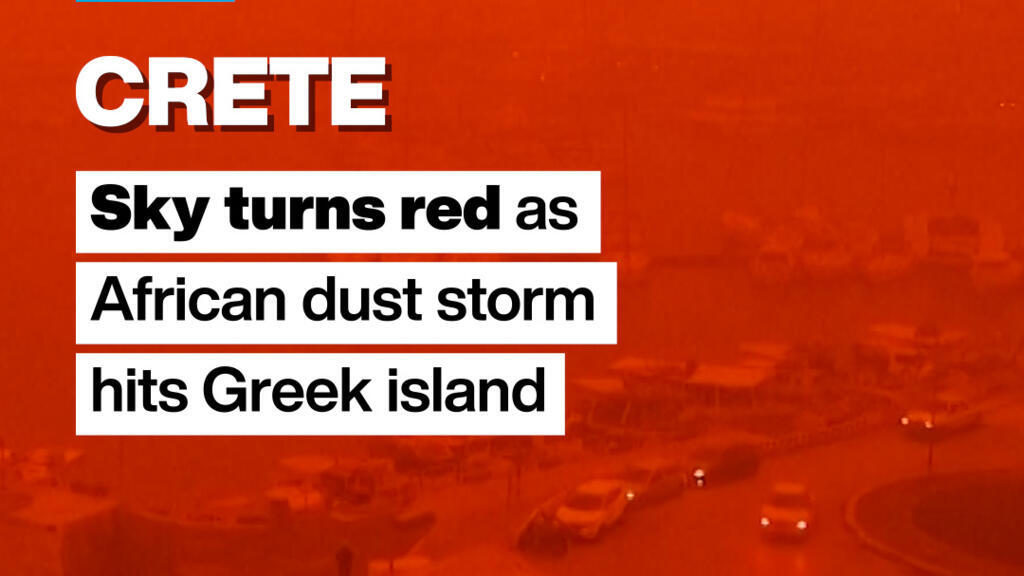 Video thumbnail for #Crete: Sky turns red as African #dust #storm hits Greek island