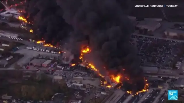 Video thumbnail for UPS plane crashes at Kentucky airport in the United States