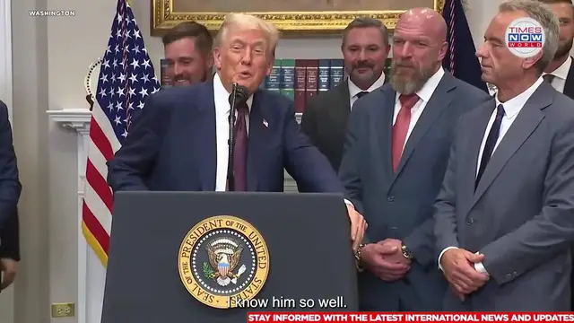 'Video thumbnail for WATCH: Trump Slams 'Fake News' Over Epstein Mar-a-Lago Question, Denies Knowledge of Misconduct'