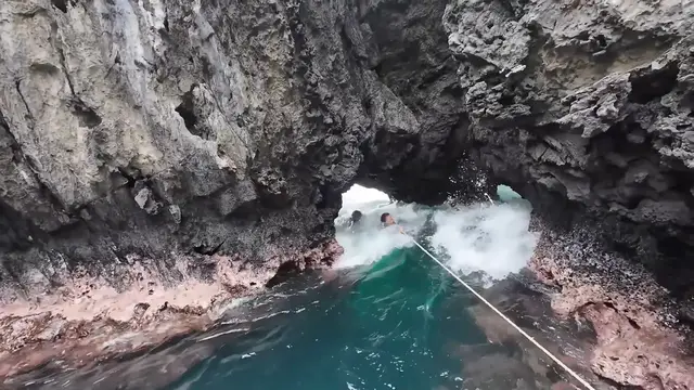Video thumbnail for Close Call with a Giant Wave at El Nido's Secret Beach!