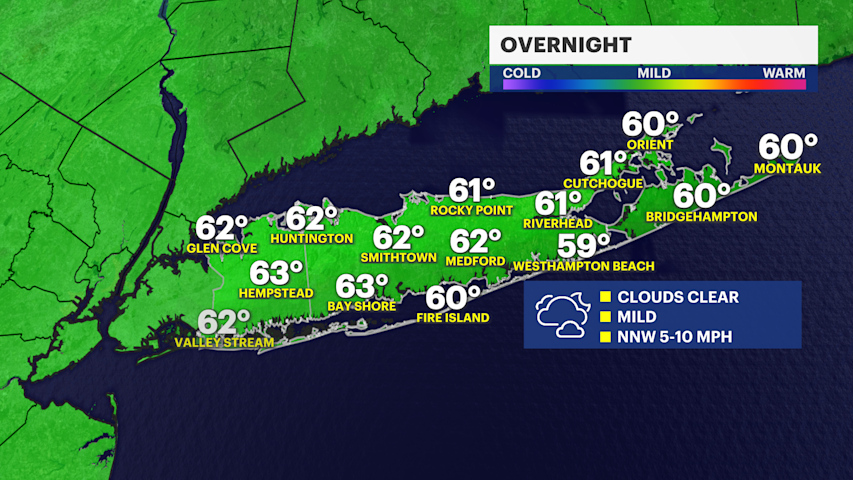 Video thumbnail for Some clearing overnight with a decent stretch of Long Island weather on the way