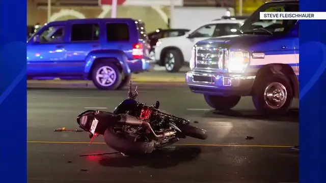 Video thumbnail for Motorcyclist hospitalized following crash in Levittown