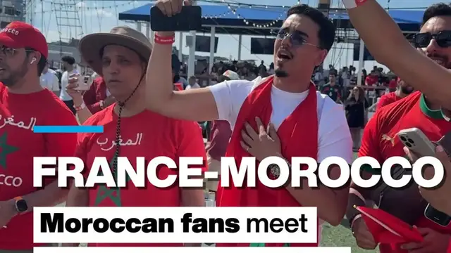 Video thumbnail for World Cup 2026: Moroccan fans meet to watch the quarter-final against France in Boston