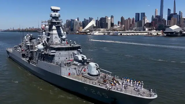 Video thumbnail for US: TCG Orucreis departs New York after US Independence Day events.
