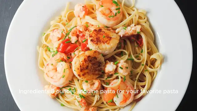 Video thumbnail for Shrimp and Langostino Lobster Linguine Recipe