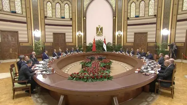 Video thumbnail for Egypt: Chinese President Xi Jinping holds talks with Egyptian President Abdel Fattah El-Sisi.