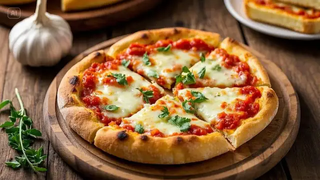 'Video thumbnail for Easy Garlic Bread Pizza Recipe – Cheesy & Crispy Delight'