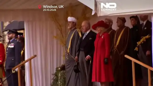 Video thumbnail for King Charles welcomes Oman’s Sultan Haitham for state visit to UK