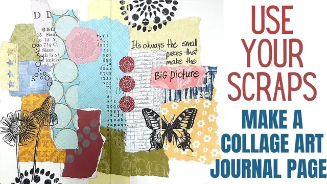 Video thumbnail for Use Your Scraps: Collage Art Journal Page