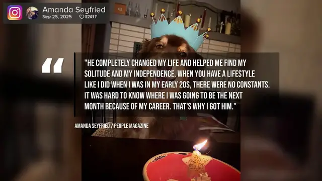 Video thumbnail for NEWS OF THE WEEK: Amanda Seyfried mourns death of 16-year-old dog Finn.