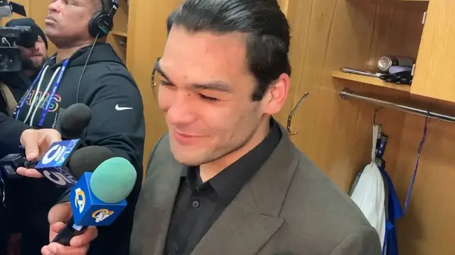 Video thumbnail for Los Angeles Rams WR Puka Nacua Discusses Playoff Win Over the Bears