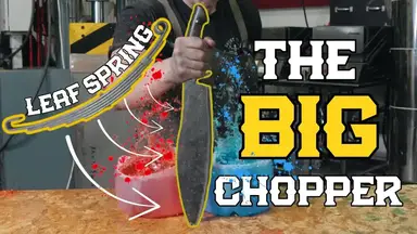 'Video thumbnail for Will Stelter: forging a giant chopper knife from leaf spring - blacksmithing process'
