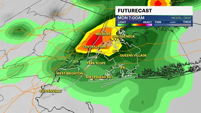 Video thumbnail for STORM WATCH: Thunderstorms return Monday in Brooklyn