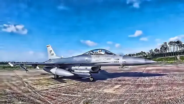 'Video thumbnail for F-16 Crew Chief POV • Portuguese & American Planes Takeoff'