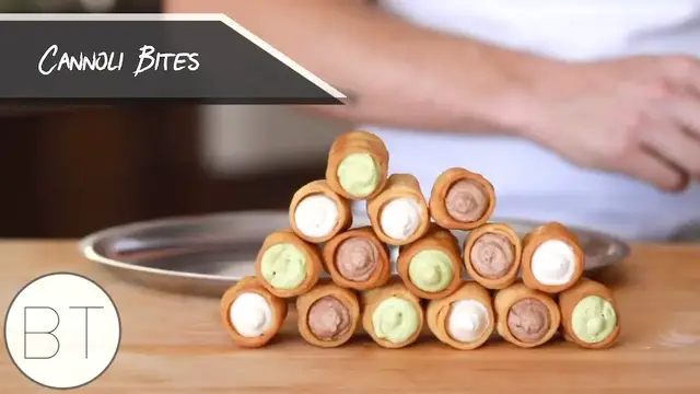 'Video thumbnail for Cannoli Bites (Matcha, Dark Chocolate, Vanilla)'